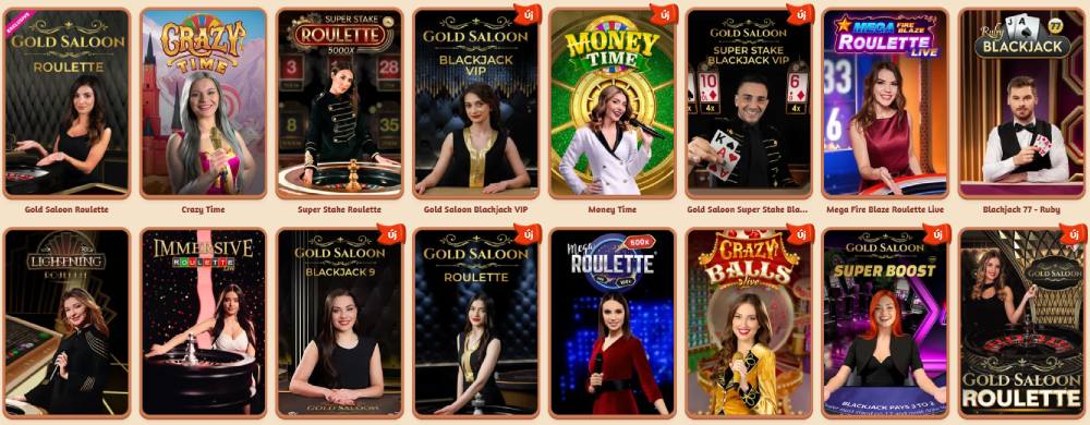 BillyBets kaszinó élő játékok