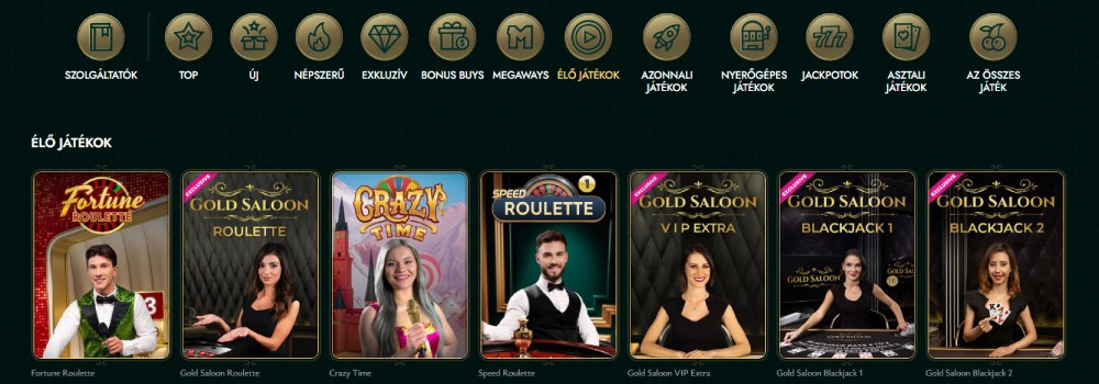 Cashed kaszinó élő játékok