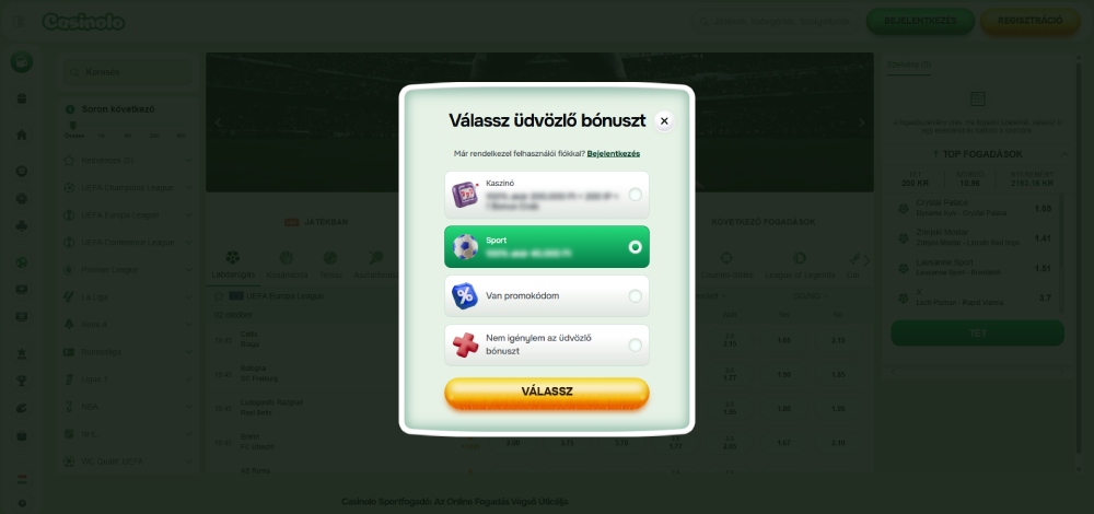 Casinolo regisztráció