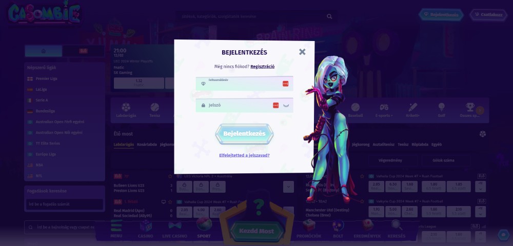 Casombie regisztráció