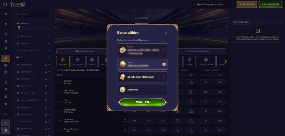 Diva Spin registrierung