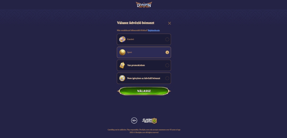 Diva Spin regisztráció