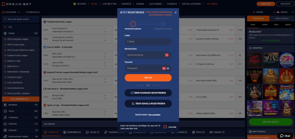 Dreambet registrierung