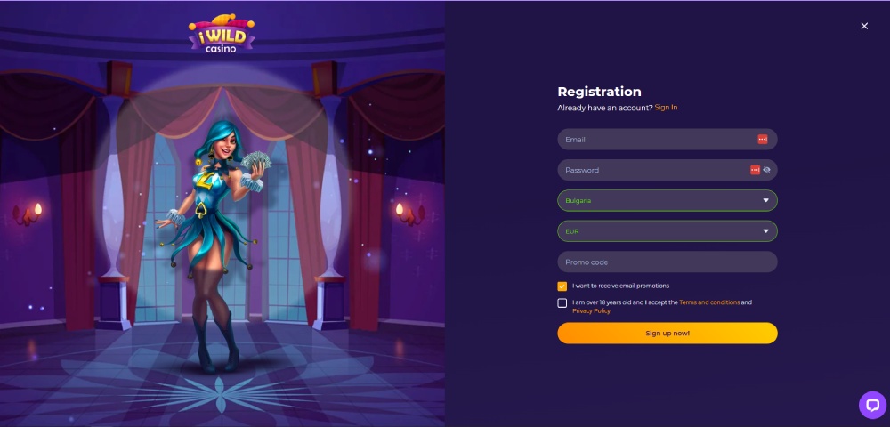 iWild Casino regisztráció