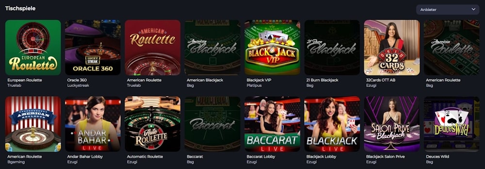 JeetCity Casino Tischspiele