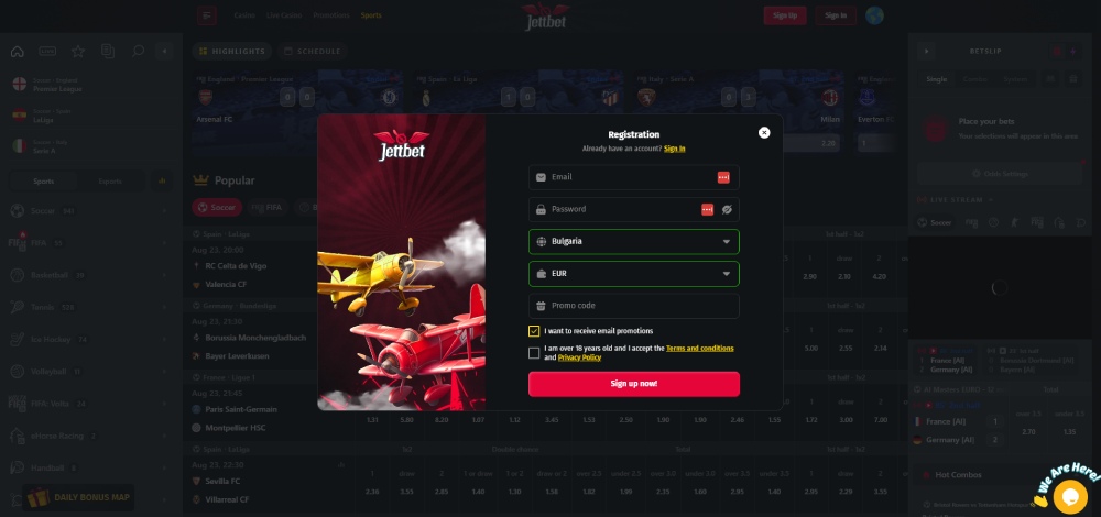 Jettbet regisztráció