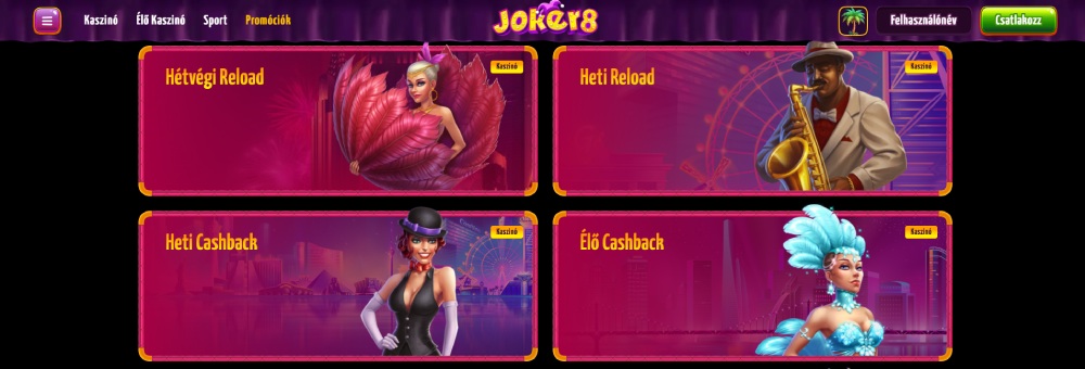 Joker8 casino bónusz