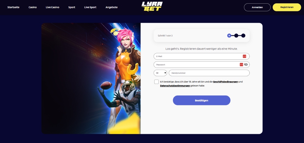 LyraBet registrierung