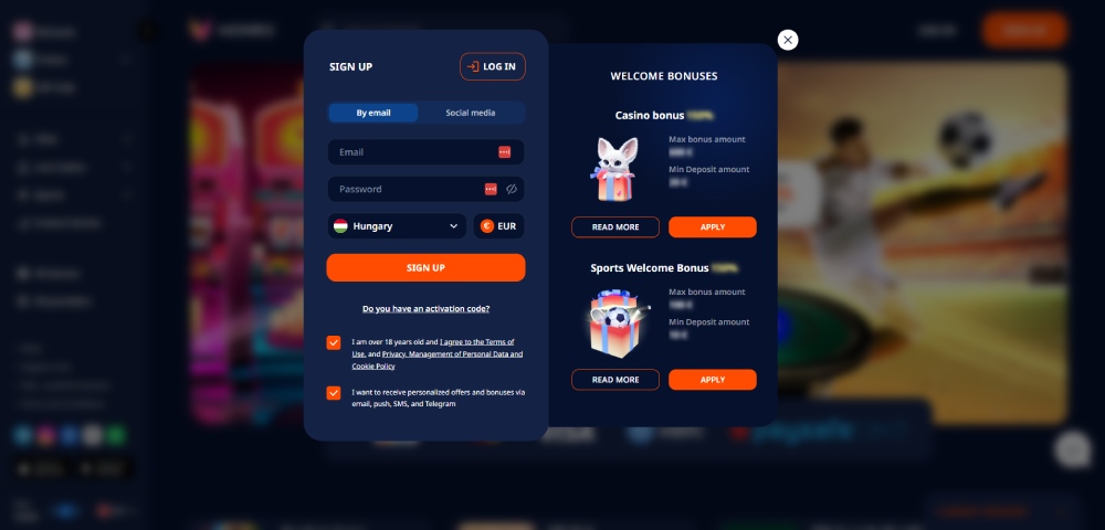 Monro Casino regisztráció