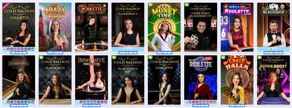 OnlySpins kaszinó élő játékok