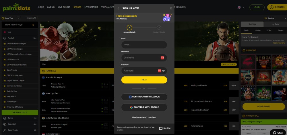 Palm slots regisztráció