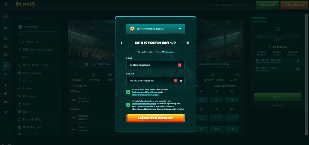 Playio registrierung