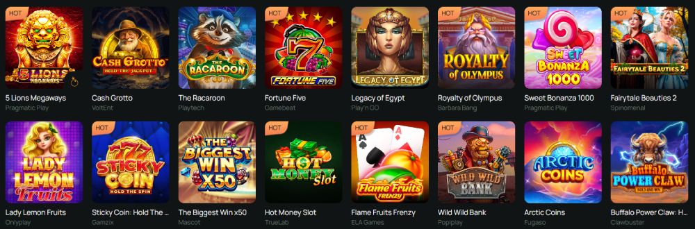 Ritzo Casino játékok