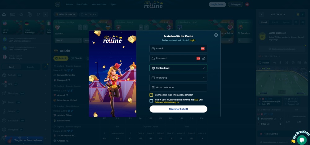 Rollino registrierung