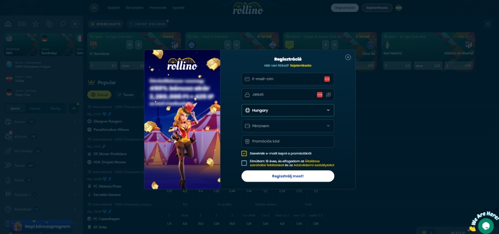 Rollino regisztráció