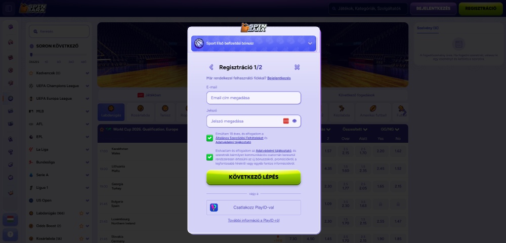 Spinbara regisztráció