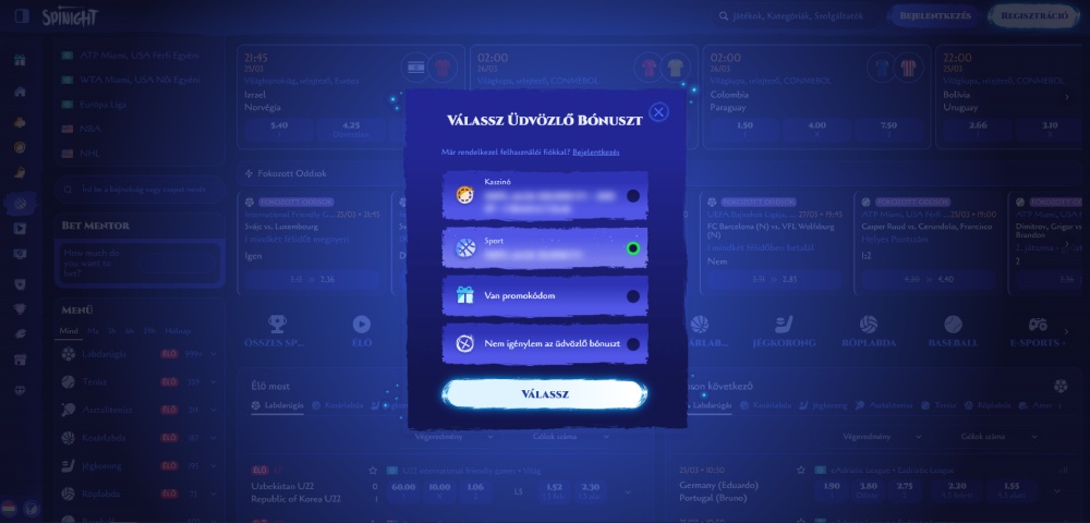 Spinight regisztráció