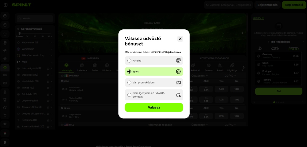 Spinit regisztráció