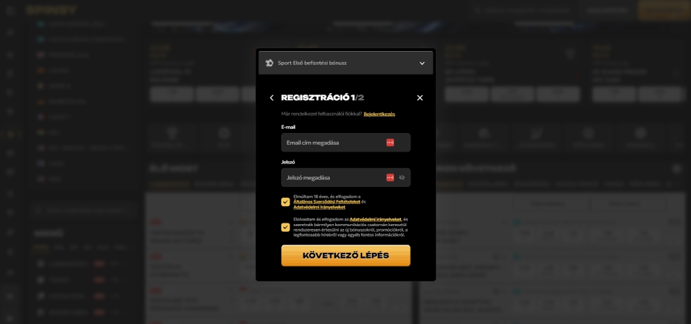 Spinsy regisztráció