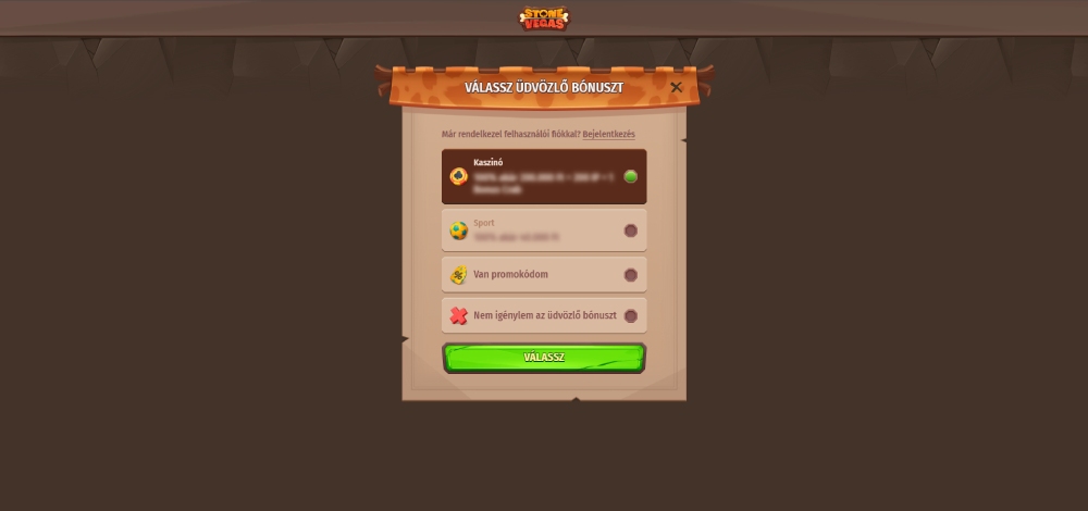 Stonevegas regisztráció