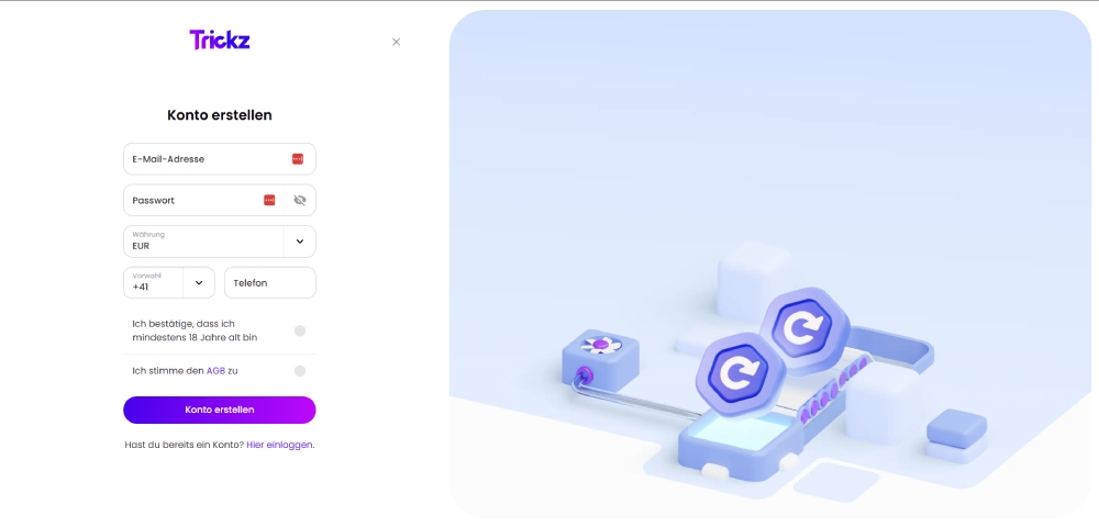 Trickz Casino Registrierung