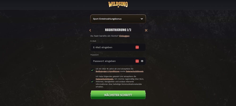 Wildsino registrierung