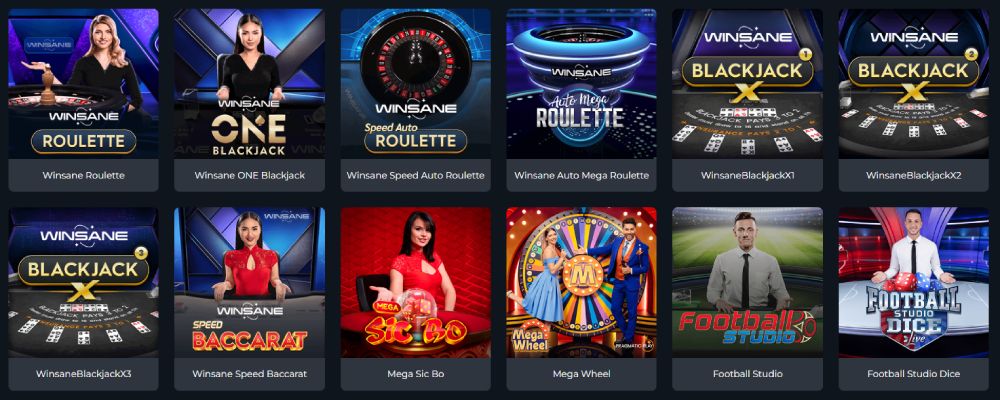 Winsane kaszinó élő játékok